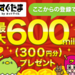 すぐたま　入会キャンペーンでもれなく300円相当のポイントがもらえます